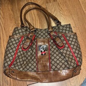 🔴SOLD!!!!🔴Nine West Brown and Red Shoulder Bag
